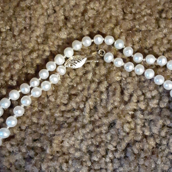 Real pearl necklace with pearl earrings - Picture 4 of 4